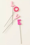 Anthropologie Valentine's Day Cocktail Picks, Set Of 4 In Pink