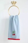 Anthropologie Valentine's Day Cotton Embroidered Hand Towel In Blue