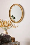 Anthropologie Valley Raffia Oval Wall Mirror In Gold