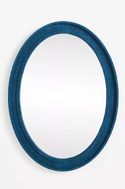 Anthropologie Valley Raffia Oval Wall Mirror In Black