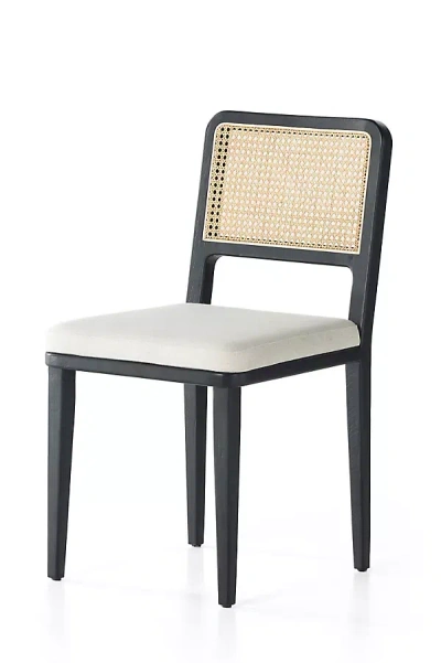 Anthropologie Veka Performance Linen Dining Chair In Black