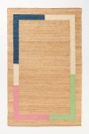 Anthropologie Vela Flatwoven Jute Colourblock-border Rug