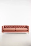 Anthropologie Velvet & Linen Mina Two-cushion Sofa In Pink