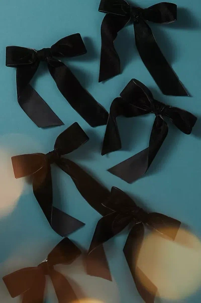 Anthropologie Velvet Bow Clip-on Ornaments, Set Of 6