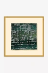 Anthropologie Velvet Brushstroke Shadowbox Wall Art In Green