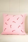 Anthropologie Velvet Corduroy Embroidered Icon Pillow In Pink