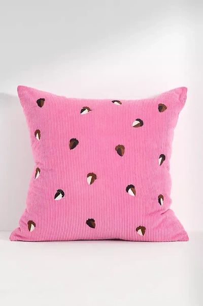 Anthropologie Velvet Corduroy Icon Pillow In Pink