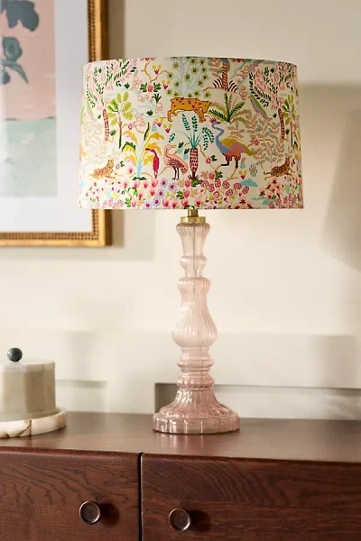Anthropologie Velvet Drum Lamp Shade In Multi