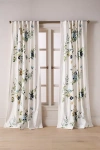Anthropologie Velvet Embroidered Floral Curtain