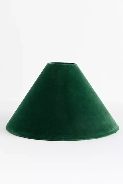 Anthropologie Velvet Empire Lamp Shade In Green