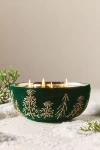 Anthropologie Velvet Forest Woody Juniper & Cedar Glass Candle In Green