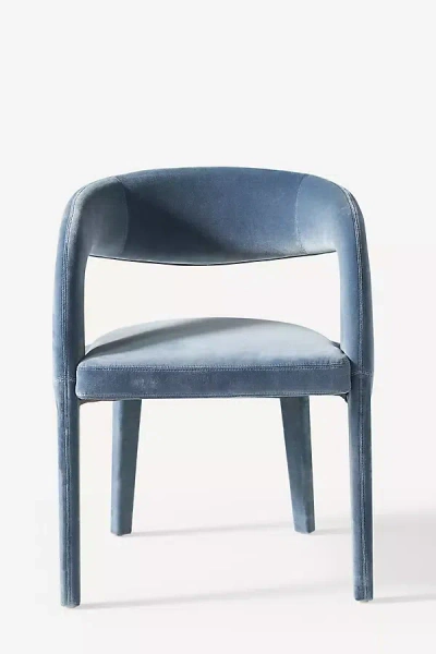 Anthropologie Velvet Hagen Dining Chair In Blue