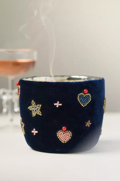 ANTHROPOLOGIE VELVET ICON FRUITY ROSÉ SPRITZ GLASS CANDLE