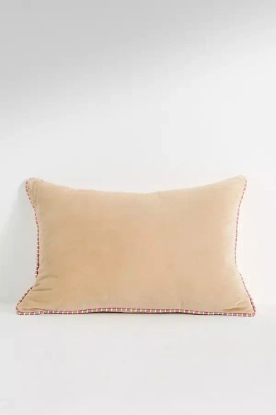 Anthropologie Velvet Milo Pillow In Neutral