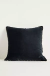 Anthropologie Velvet Milo Pillow In Black