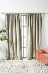 Anthropologie Velvet Slub Blackout Curtain In Neutral