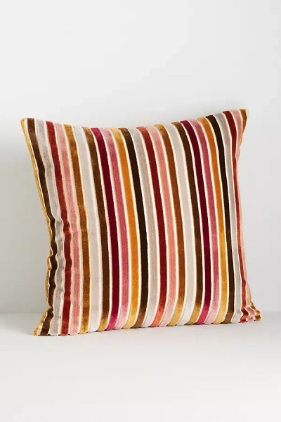 Anthropologie Velvet Stripe Pillow Cover In Multi