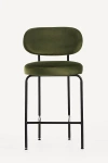 Anthropologie Velvet Tashi Counter Stool In Green