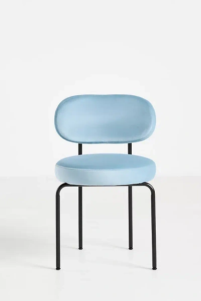 Anthropologie Velvet Tashi Dining Chair In Blue