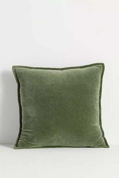 Anthropologie Velvet Trova Pillow In Green