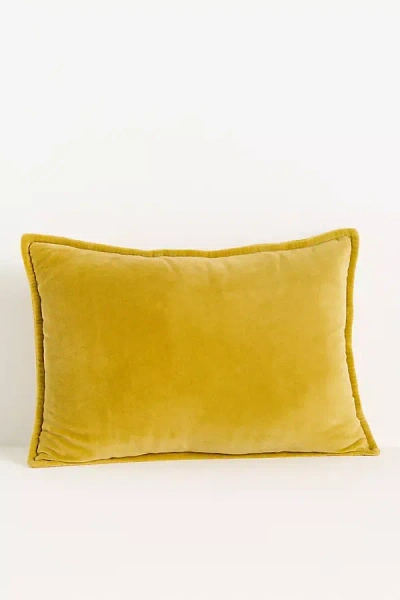 Anthropologie Velvet Trova Pillow In Yellow