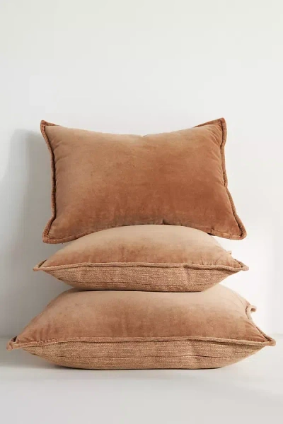 Anthropologie Velvet Trova Pillow In Brown