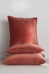 Anthropologie Velvet Trova Pillow In Red