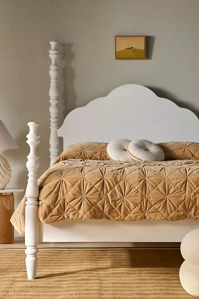Anthropologie Velvet Trova Quilt In Neutral