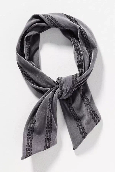 Anthropologie Velvet Twist-top Wire Headband In Gray