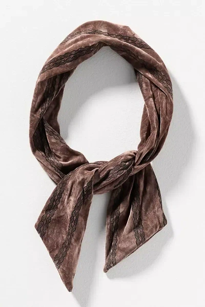 Anthropologie Velvet Twist-top Wire Headband In Sand