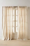 Anthropologie Ventura Silk Semi-sheer Woven Stripe Curtain
