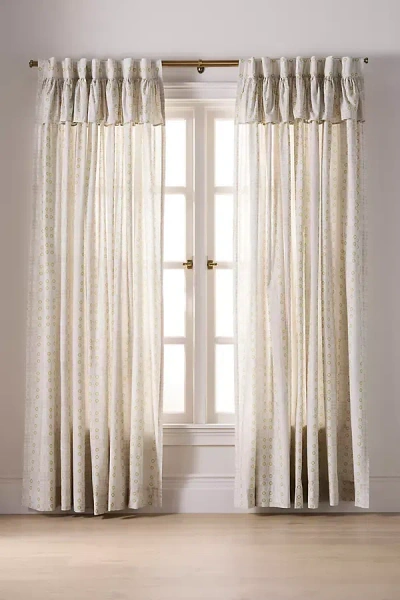 Anthropologie Vera Cotton Printed Valence Curtain In Multi