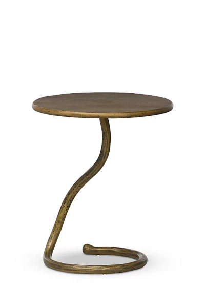Anthropologie Vera Round Brass End Table In Brown