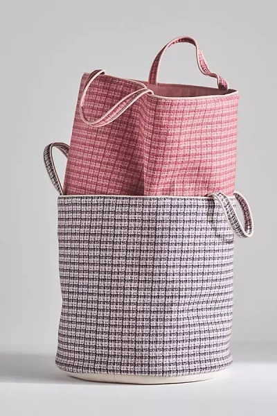Anthropologie Verity Cotton Basket In Pink