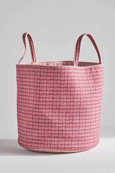Anthropologie Verity Cotton Basket In Pink