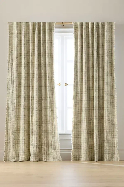 Anthropologie Verity Tweed Cotton Blackout Curtain In Multi