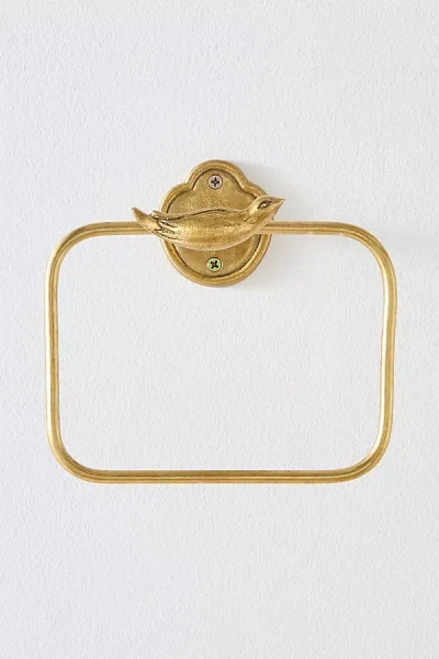 Anthropologie Verne Bird Towel Ring In Brown