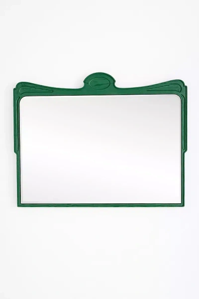 Anthropologie Victoria Wood Mantel Mirror In Green
