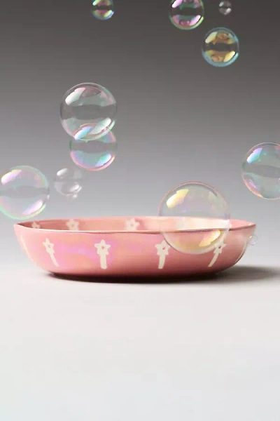 Anthropologie Vida Luster Stoneware Pasta Bowl In Pink