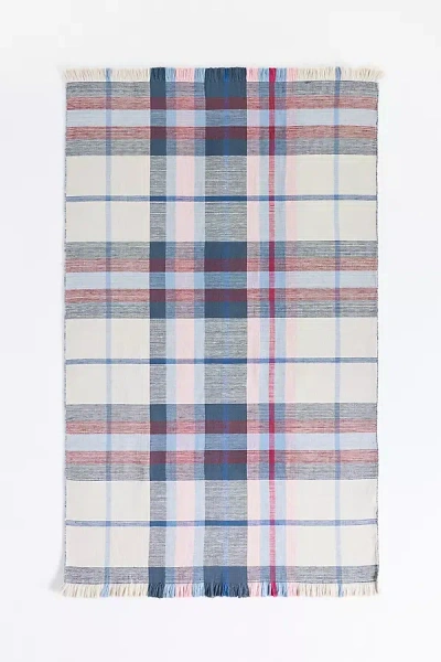 Anthropologie Vienna Indoor/outdoor Flatwoven Plaid Rug In Multi