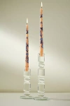 Anthropologie Villa Handpainted Taper Candles, Set Of 2 In Multi