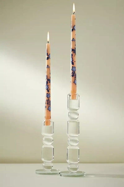 Anthropologie Villa Handpainted Taper Candles, Set Of 2 In Multi