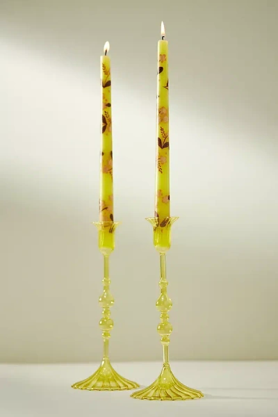 Anthropologie Villa Handpainted Taper Candles, Set Of 2