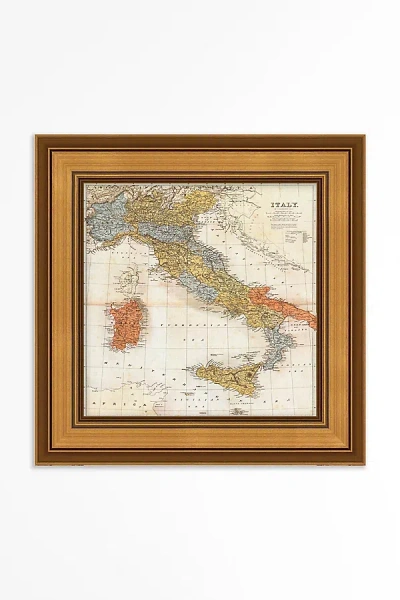 Anthropologie Vintage Map Of Italy Wall Art In Neutral