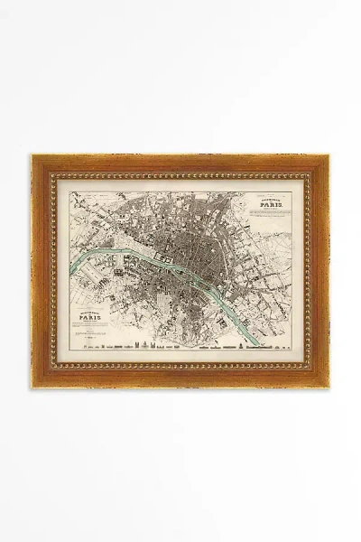 Anthropologie Vintage Map Of Paris Wall Art In Brown
