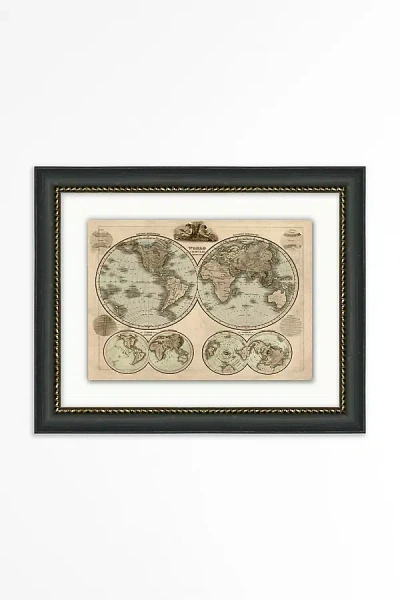 Anthropologie Vintage World Map Wall Art In Multi