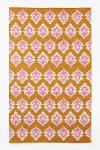 Anthropologie Flatwoven Indoor/outdoor Floral Rug In Orange