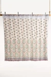 Anthropologie Vivienne Cotton Floral Printed Quilt In Neutral