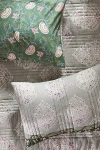 Anthropologie Vivienne Cotton Floral Printed Shams, Set Of 2 In Green