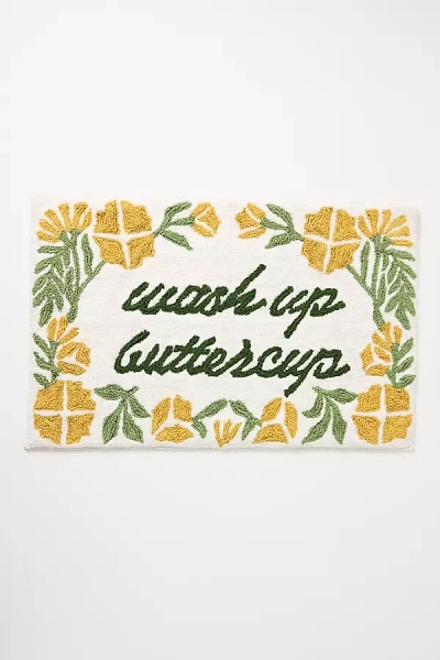 Anthropologie Wash Up Buttercup Tufted Bath Mat In Multicolor